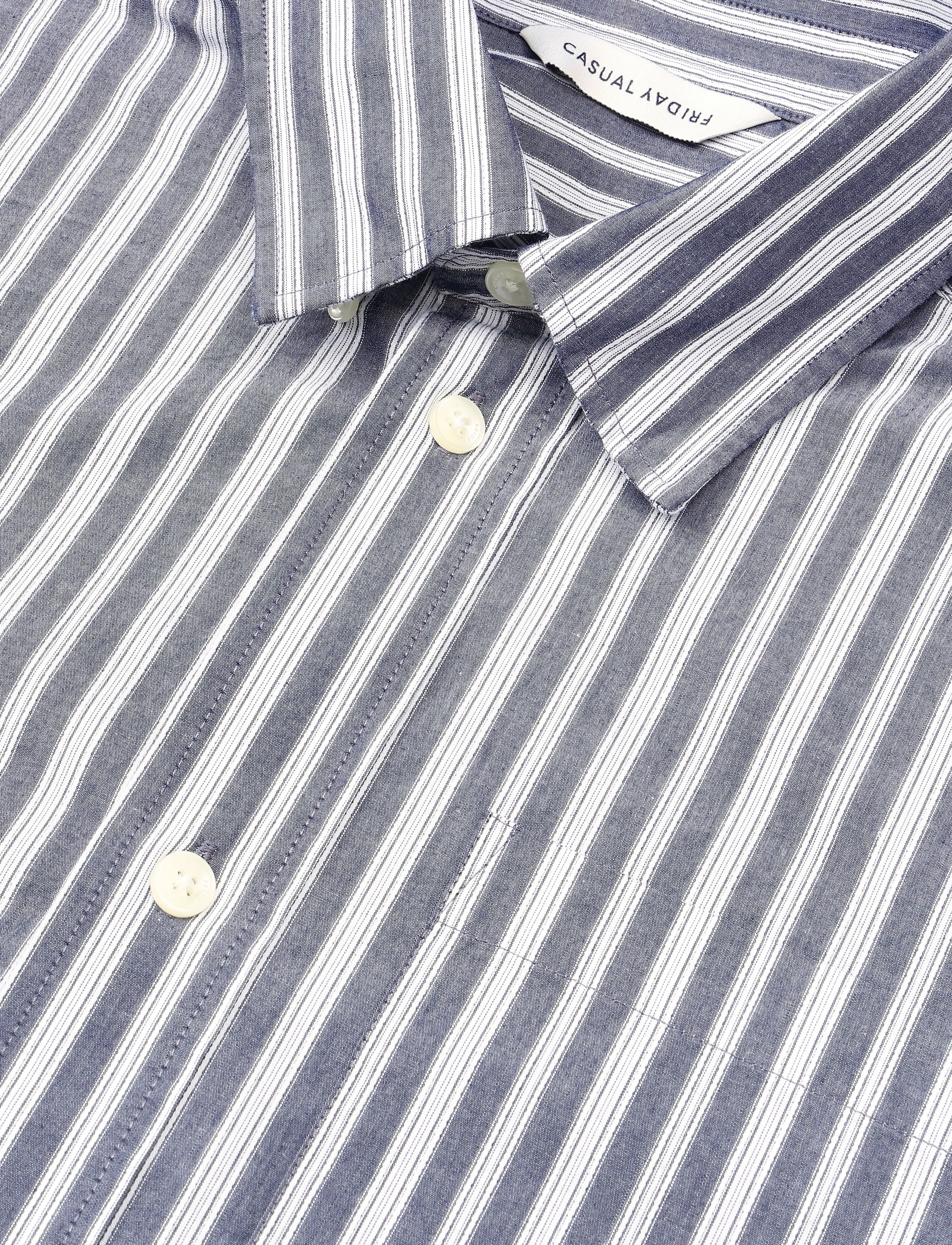 Casual Friday - CFBERRY DOBBY STRIPED SHIRT - stribede skjorter - dark navy stripe - 2