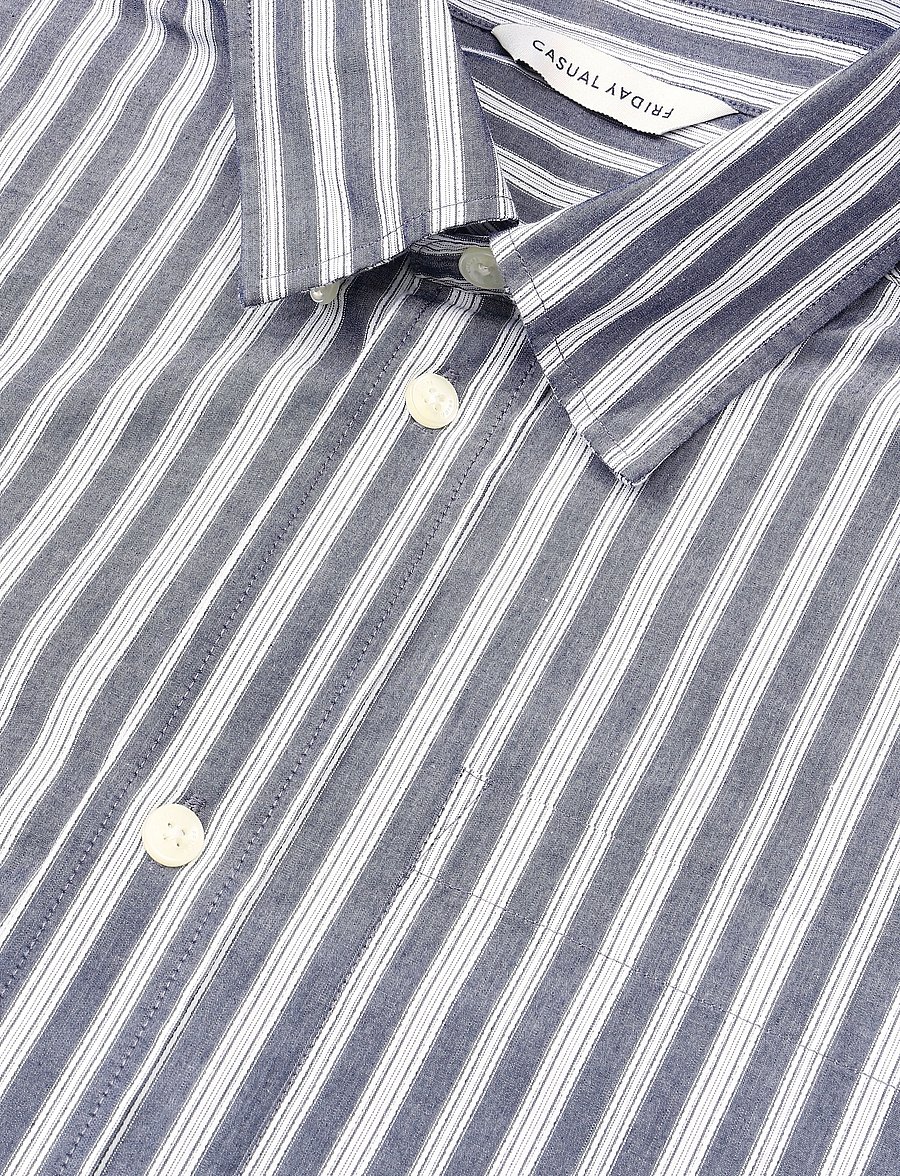 Casual Friday - CFBERRY DOBBY STRIPED SHIRT - stribede skjorter - dark navy stripe - 2