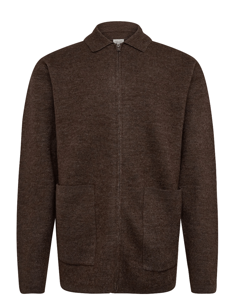 Casual Friday - CFWILLI KNIT CARDIGAN - jackets - seal brown melange - 0