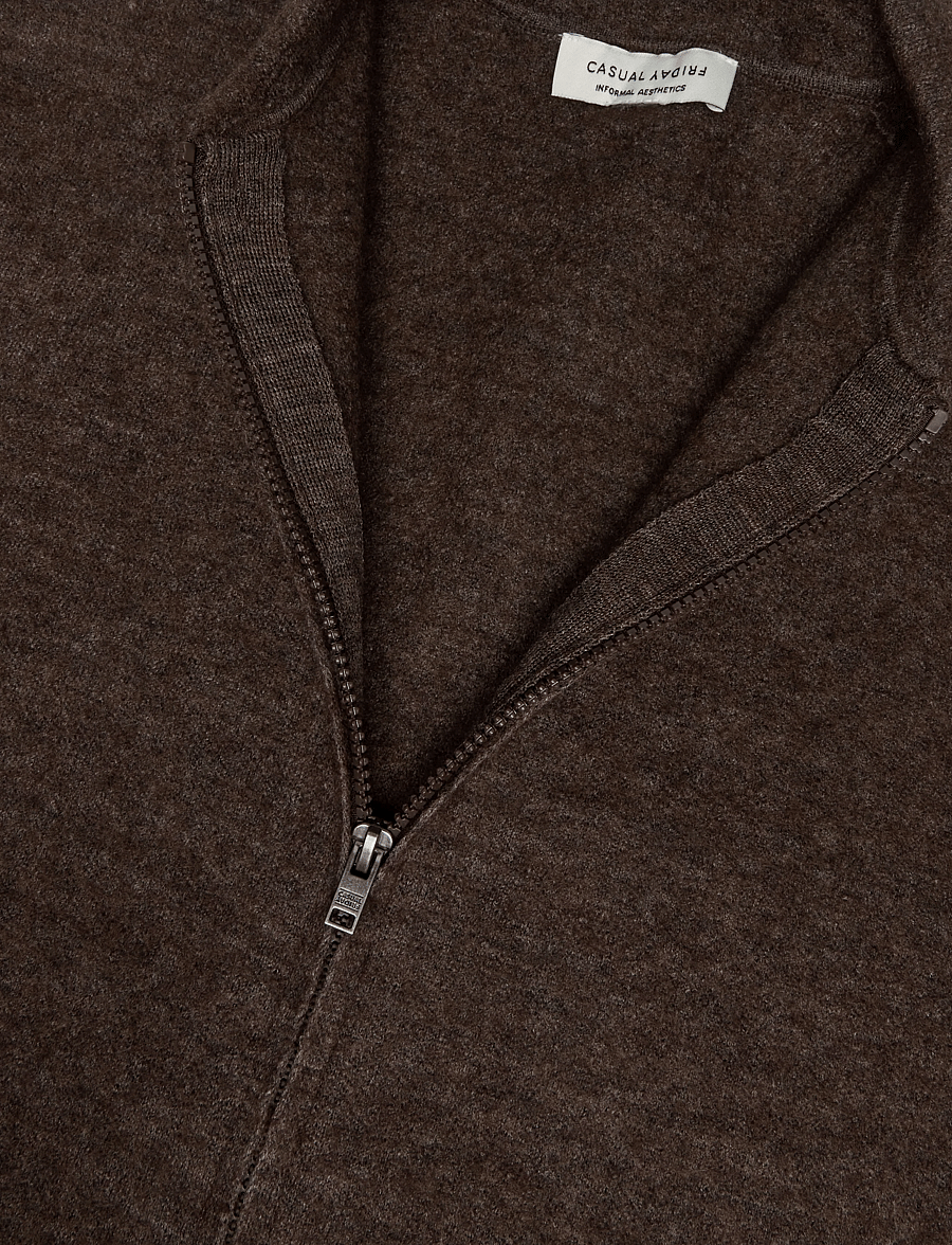 Casual Friday - CFWILLI KNIT CARDIGAN - jackets - seal brown melange - 2