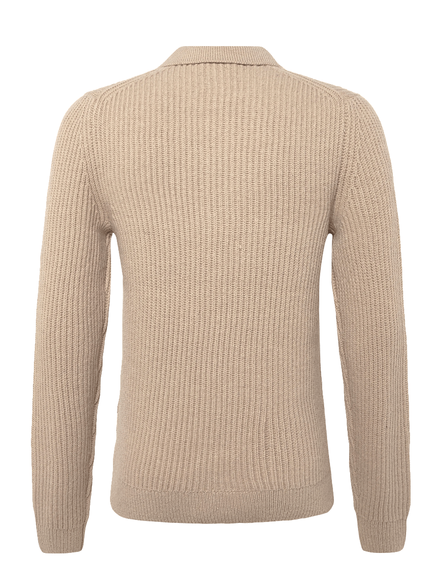 Casual Friday - CFALBRET 0335 POLO KNIT - langärmelige strick-polohemden - pure cashmere - 1