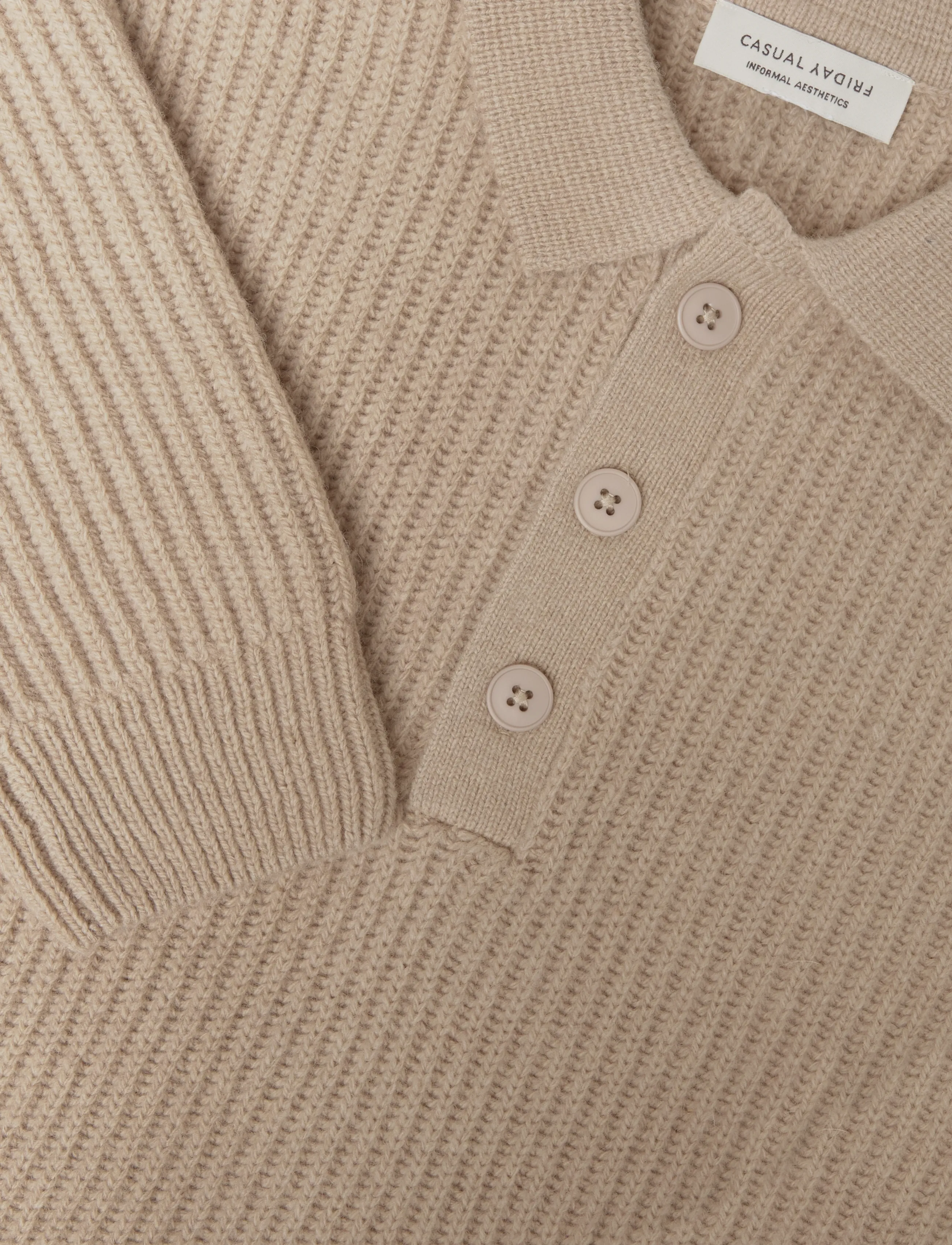 Casual Friday - CFALBRET 0335 POLO KNIT - langärmelige strick-polohemden - pure cashmere - 2