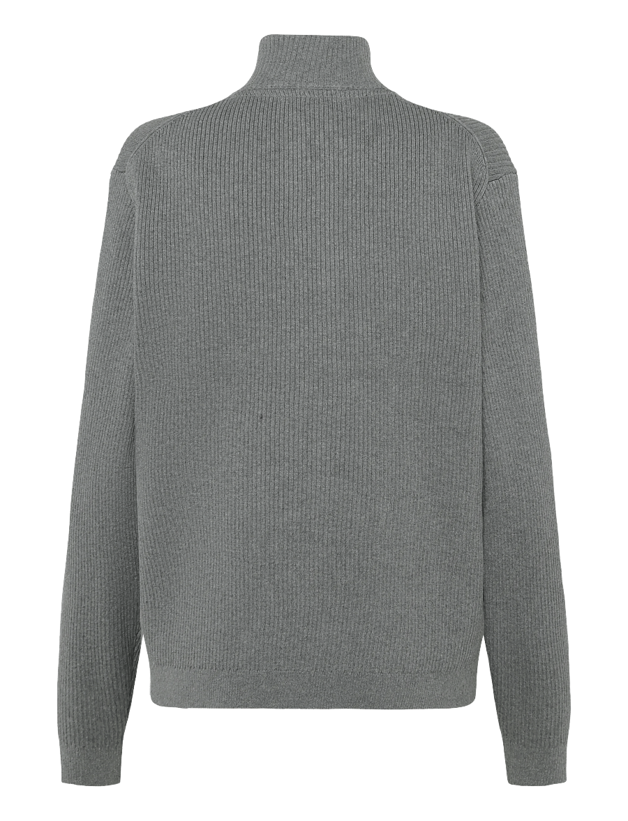 Casual Friday - CFSANCHEZ 0323 HIGH NECK KNIT - full zip tröjor - monument melange - 1