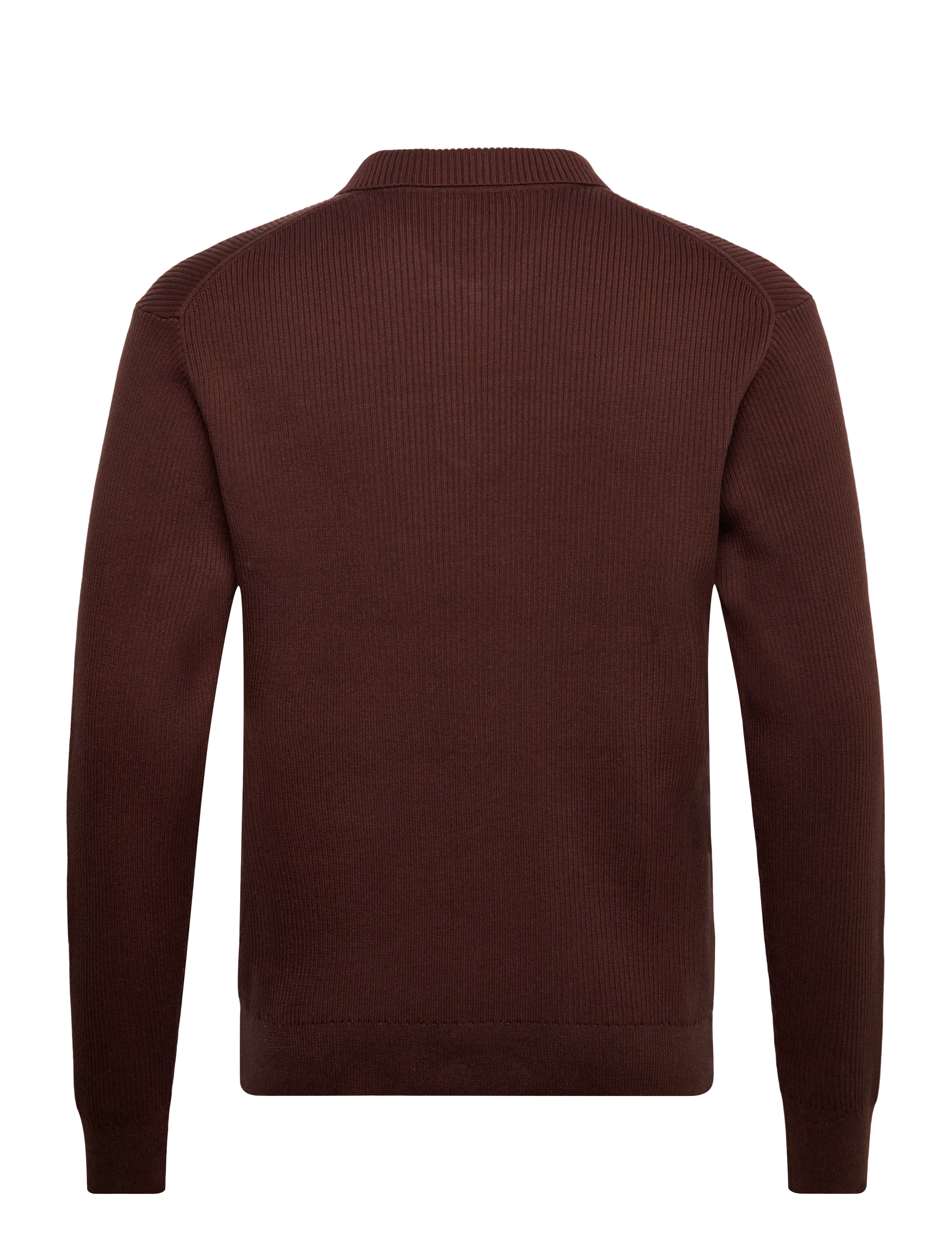 Casual Friday - CFSANTIAGO 0323 POLO KNIT - langärmelige strick-polohemden - seal brown - 1