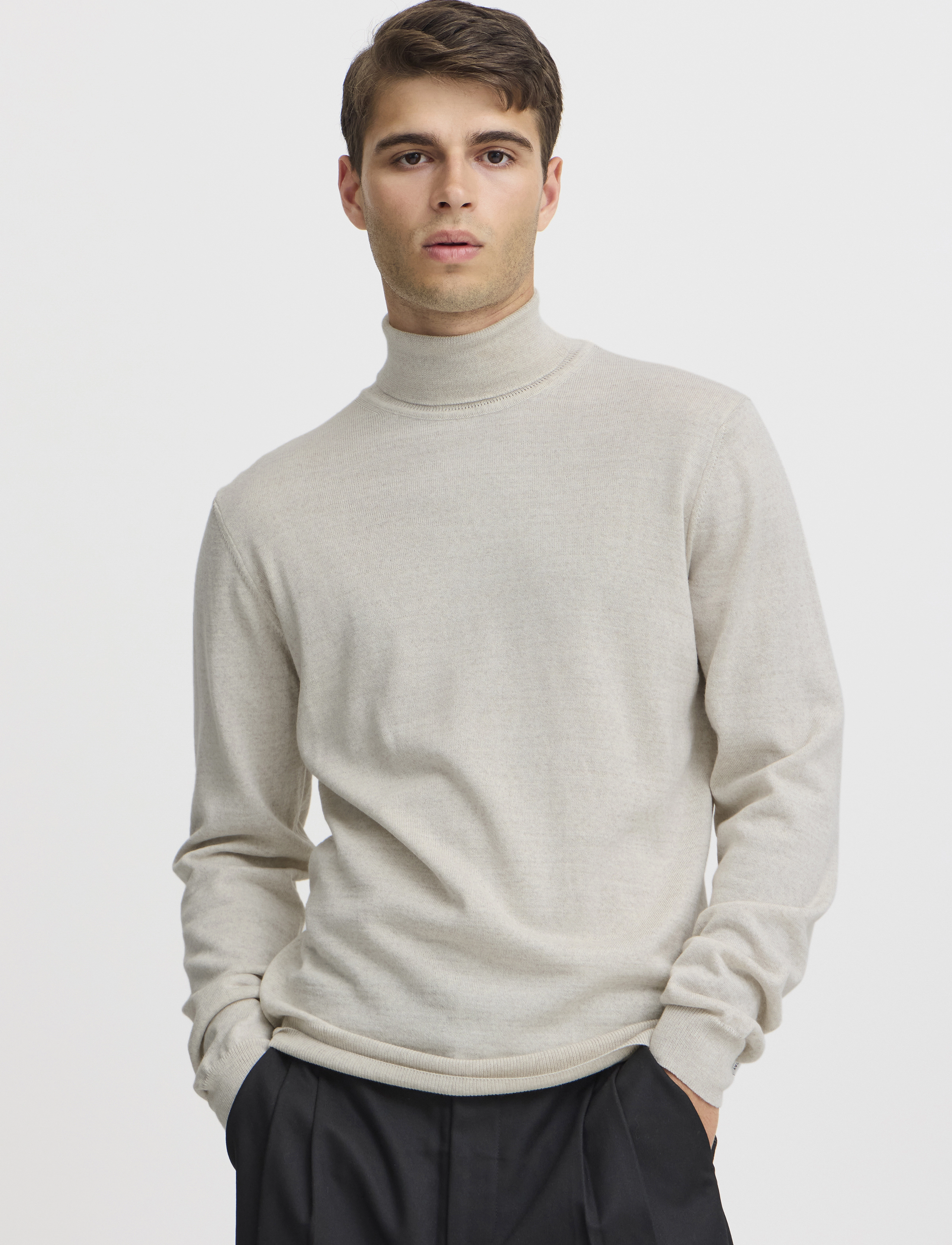 Casual Friday - CFKONRAD Merino Roll Neck Knit - light sand - 3