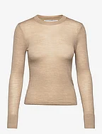 Merino crewneck sweater - OATMEAL MELANGE