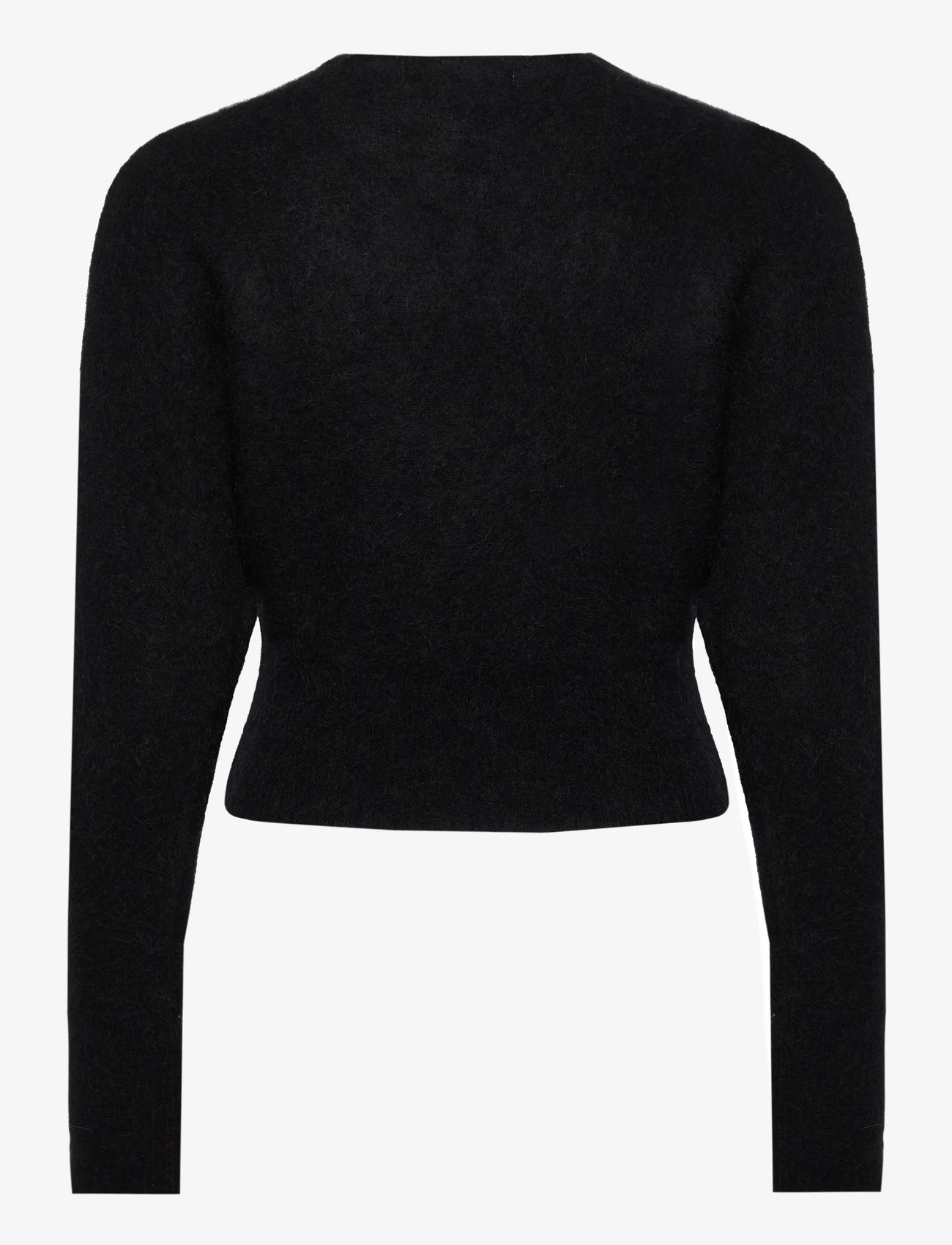 Cathrine Hammel - Mohair cross-over sweater - džemperiai - black - 1