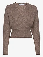 Mohair cross-over sweater - TAUPE