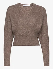 Cathrine Hammel - Mohair cross-over sweater - strikkegensere - taupe - 0