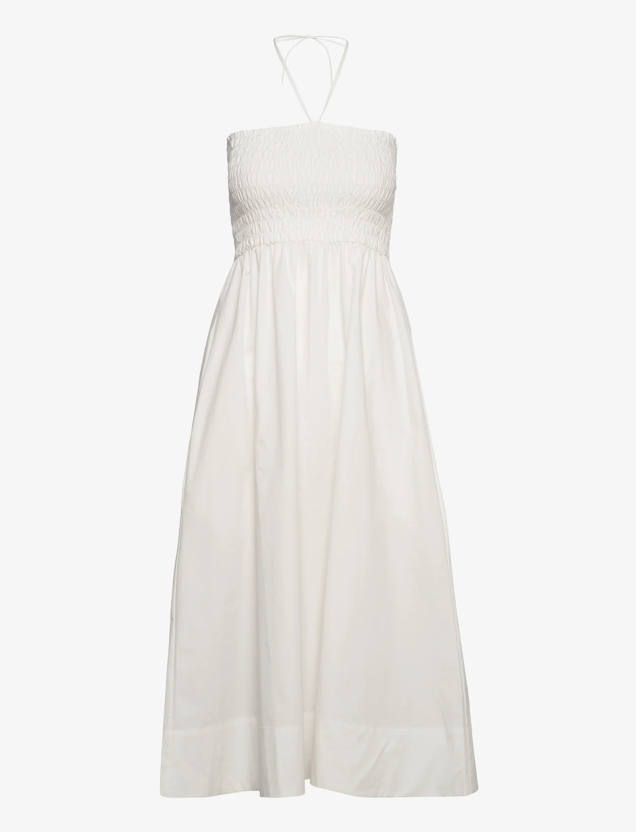 Cathrine Hammel - Poplin smocked dress - sommerkjoler - white - 0