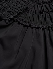 Cathrine Hammel - Gathered neckline top - långärmade blusar - black - 2