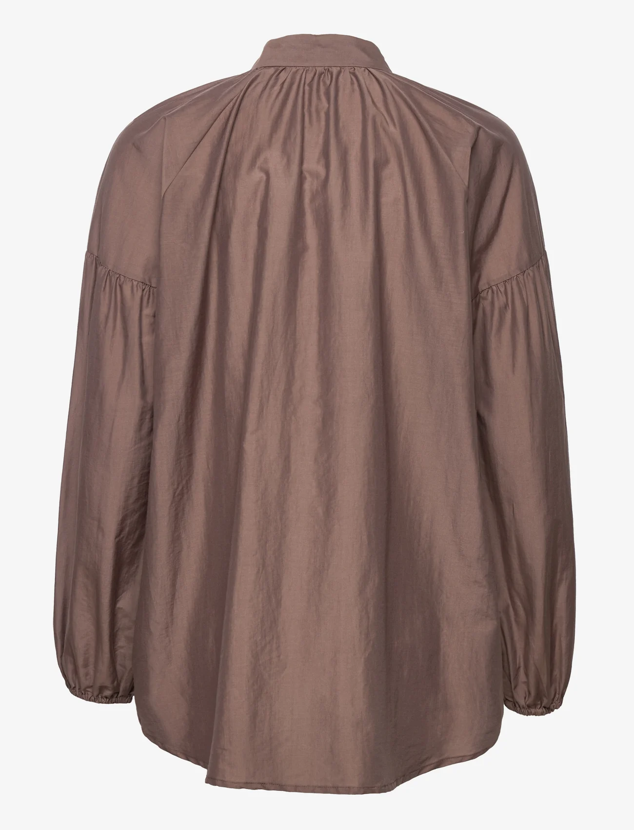 Cathrine Hammel - Cotton silk poem shirt - palaidinės ilgomis rankovėmis - brown - 1