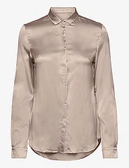 Cathrine Hammel - Silk satin a-line blouse - marškiniai ilgomis rankovėmis - warm cream - 0