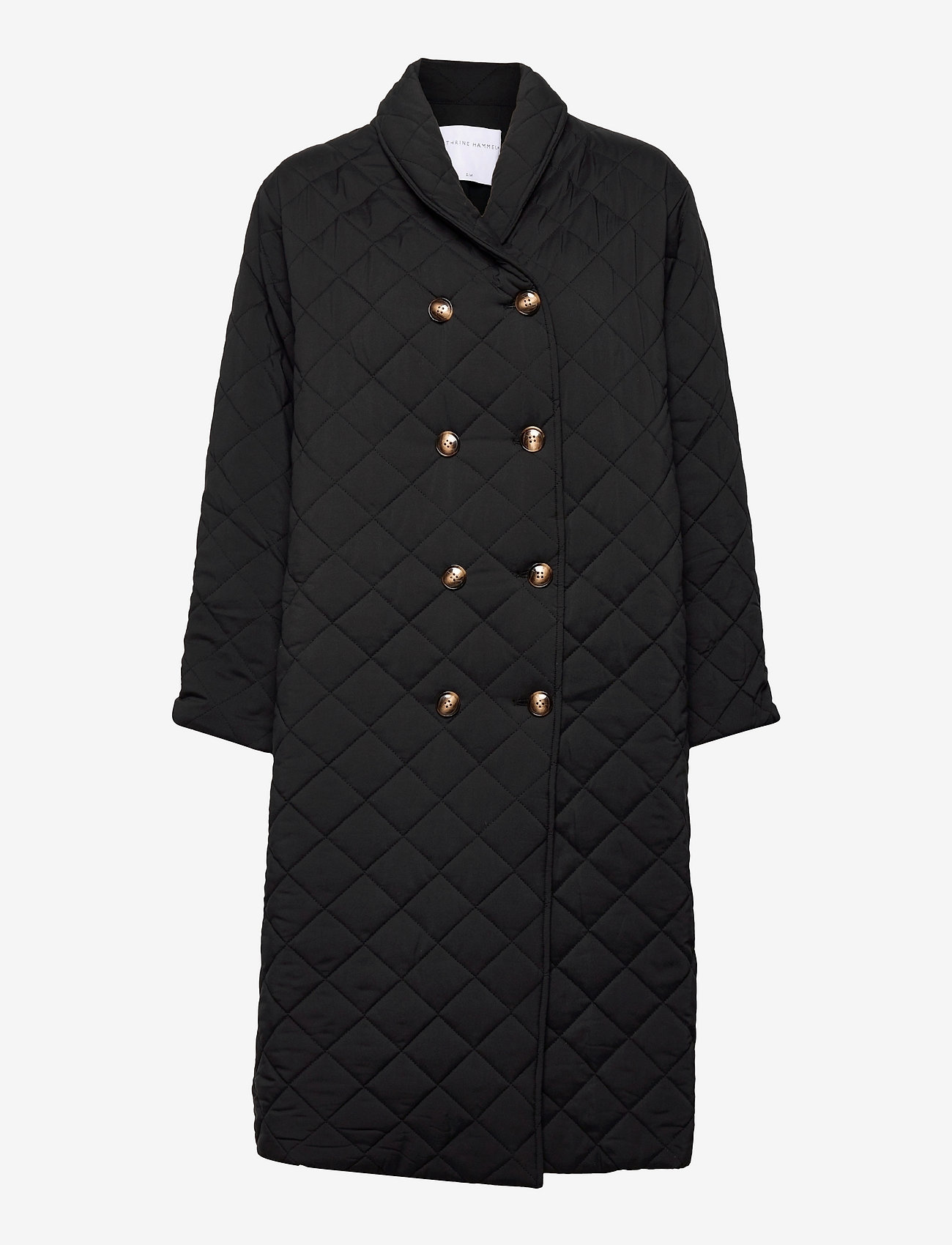 Cathrine Hammel - Quilted flared coat - quilted jackets - black - 0