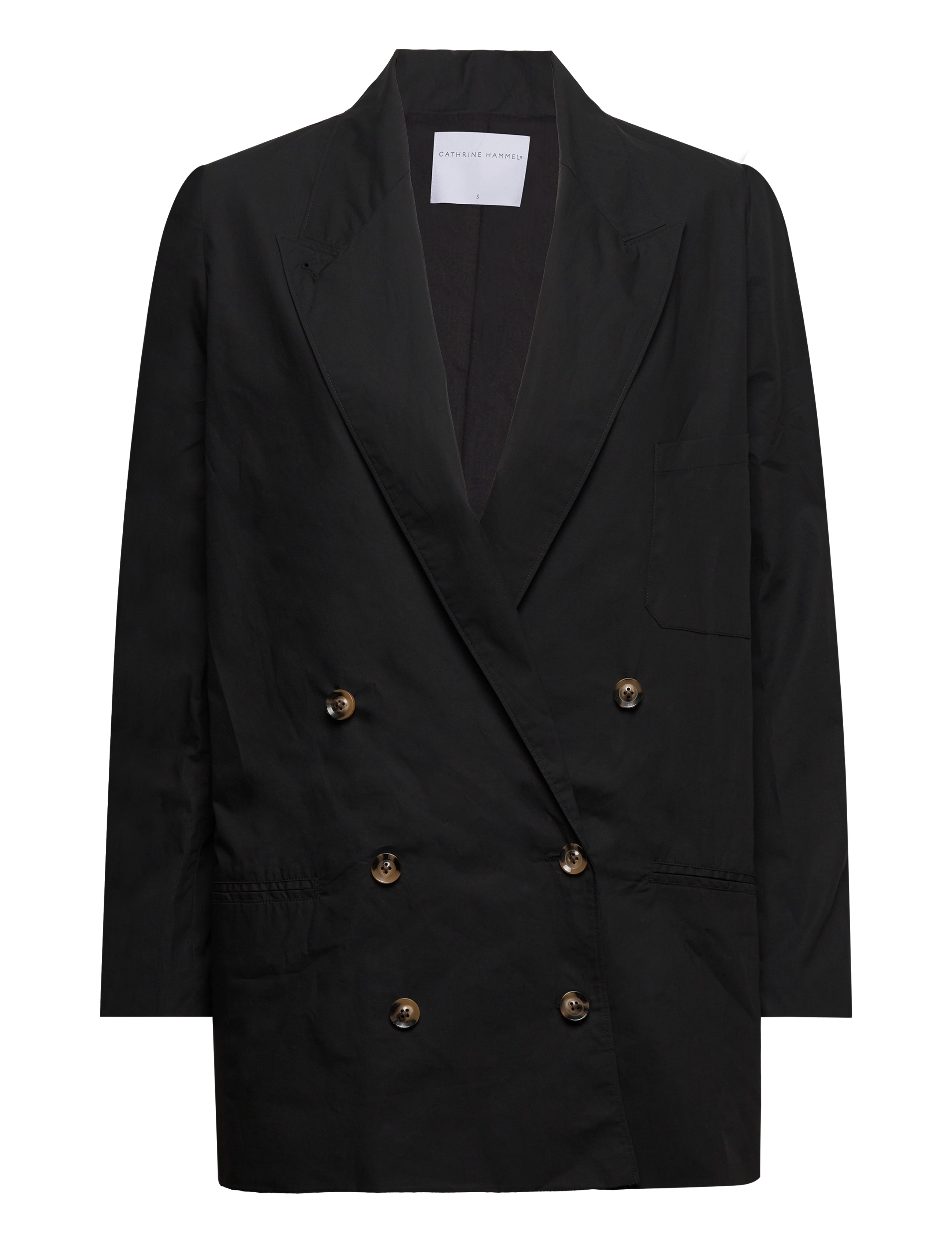 Cathrine Hammel Poplin Suit Blazer, M, Schwarz - Double Breasted Frauen