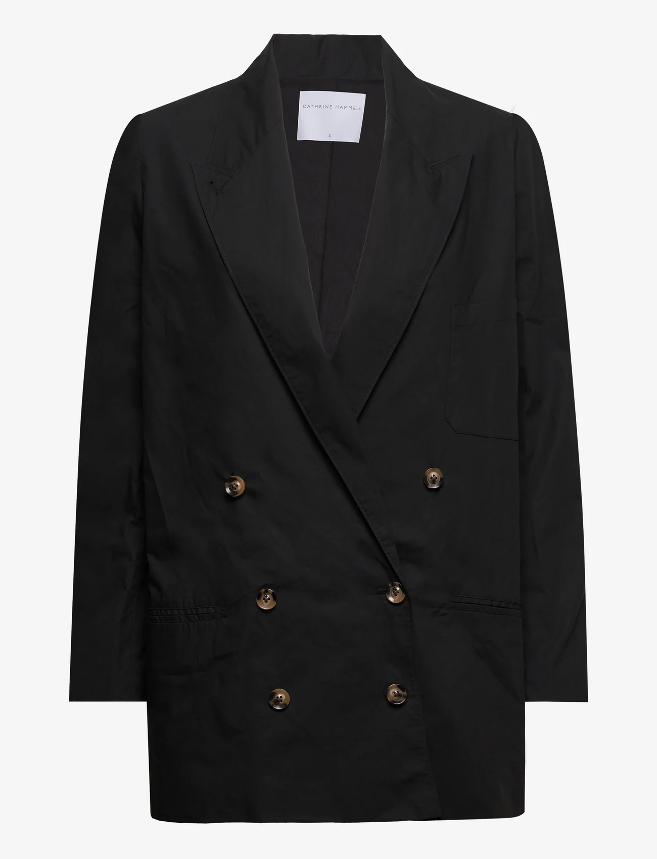 Cathrine Hammel - Poplin suit blazer - festtøj til outletpriser - black - 0
