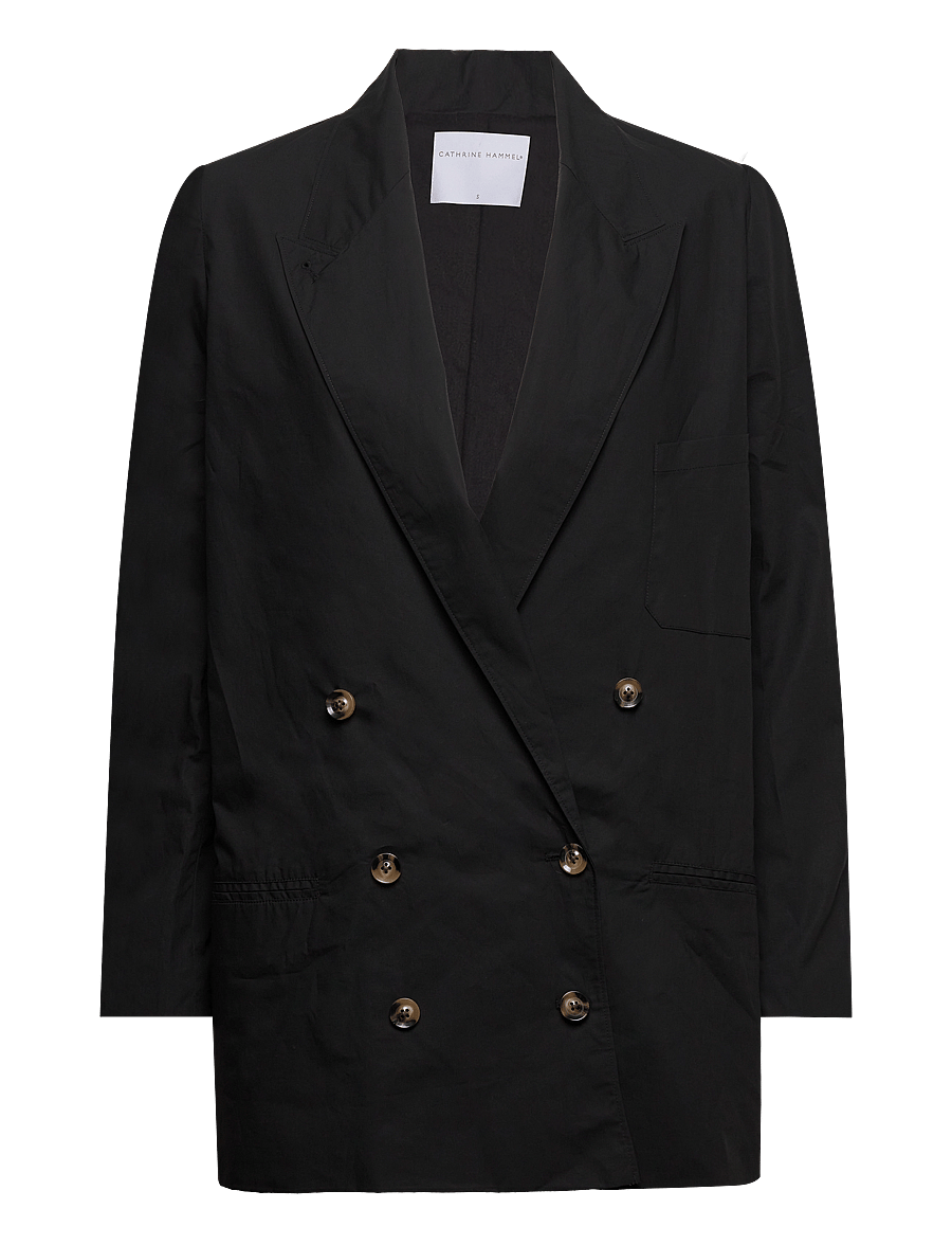 Cathrine Hammel - Poplin suit blazer - dvieiliai švarkai - black - 0