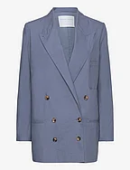 Poplin suit blazer - DARK FRENCH BLUE