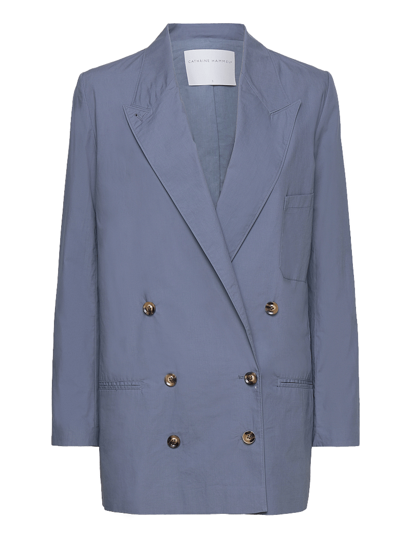 Cathrine Hammel - Poplin suit blazer - dobbeltradede blazere - dark french blue - 0