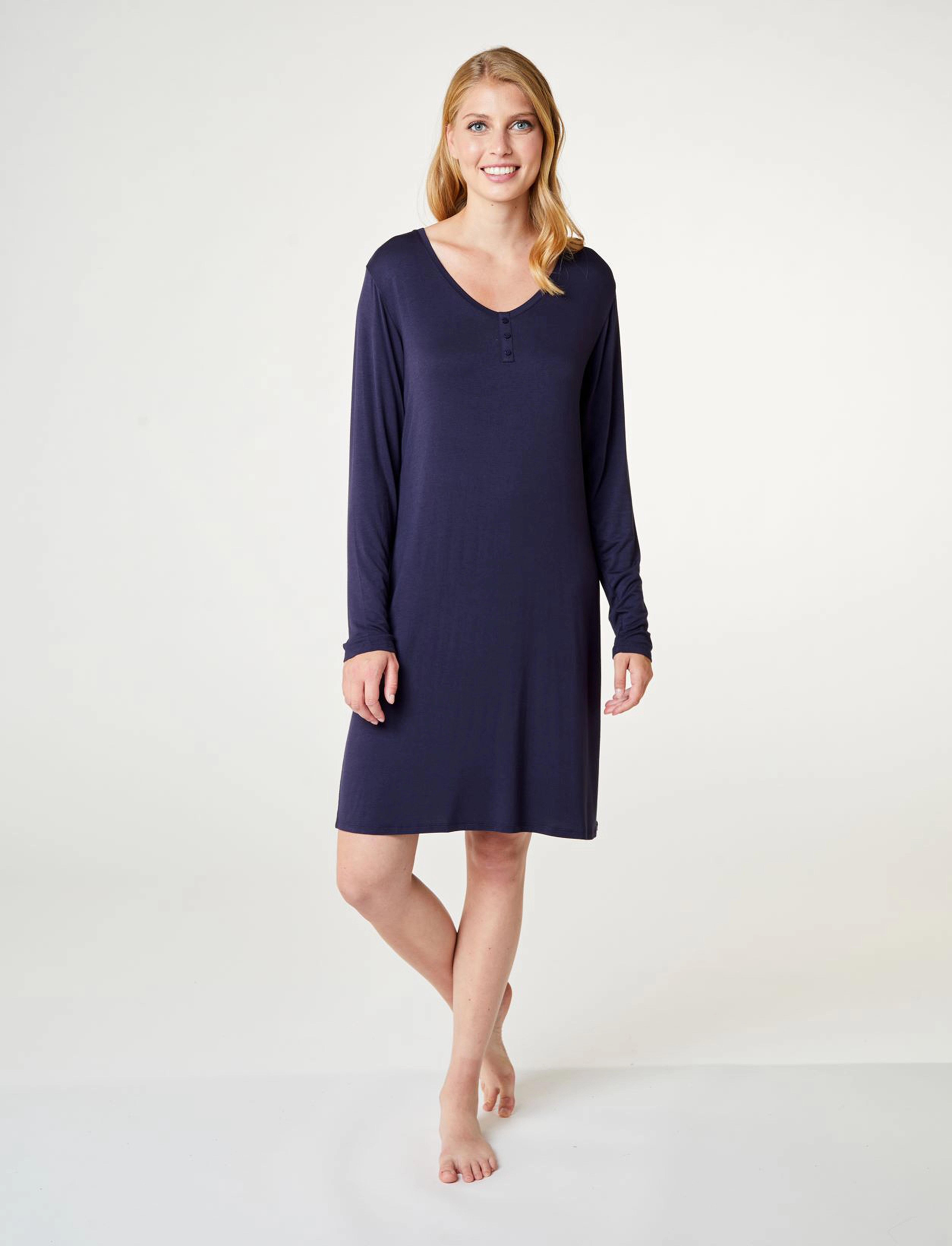 CCDK Copenhagen Jacqueline Longsleeved Dress, S, Dresses, Marineblau - Knee-length & Midi, Frauen