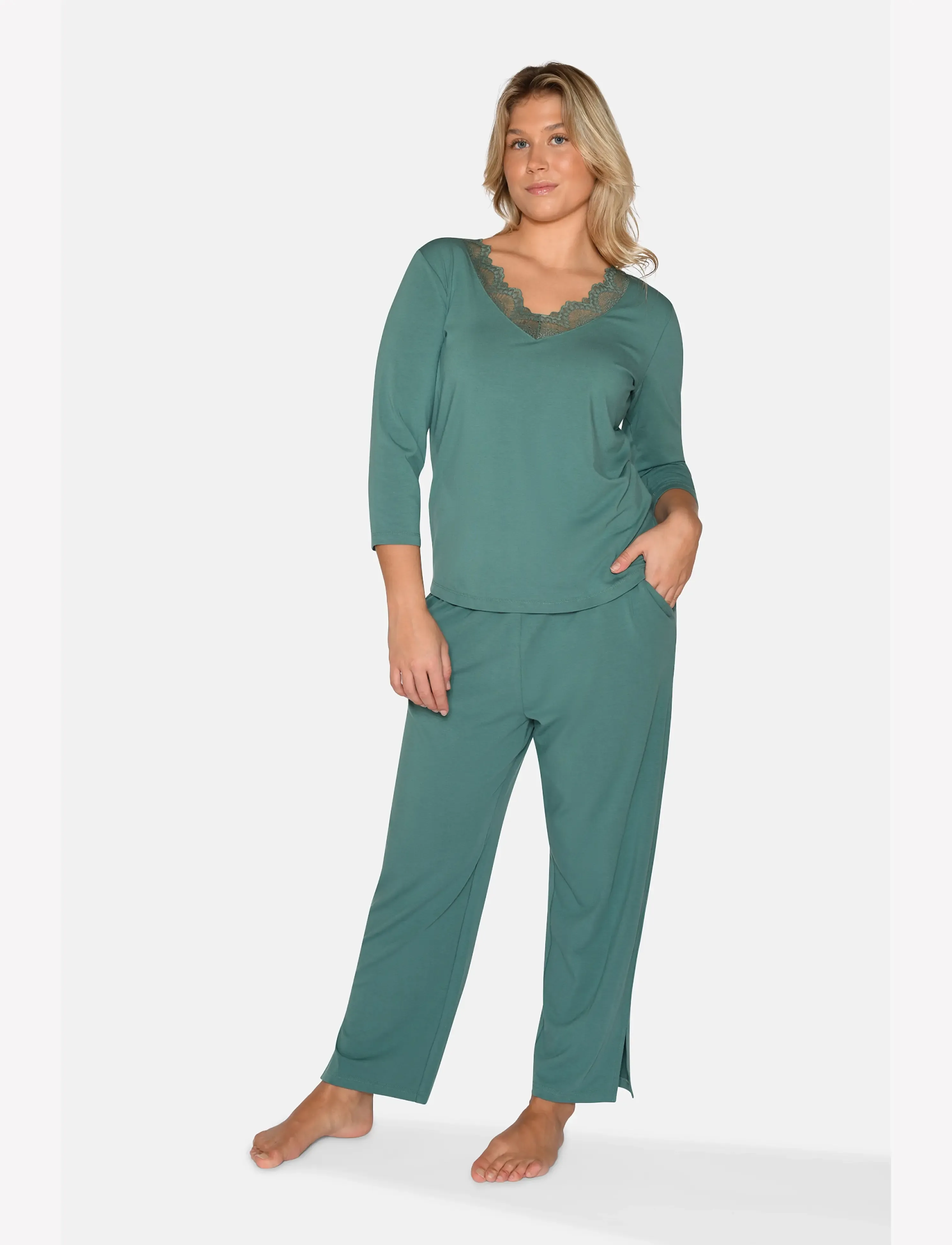CCDK Copenhagen Jordan 3/4 T-Shirt, S, Night & Loungewear, Grün - Oberteile, Frauen