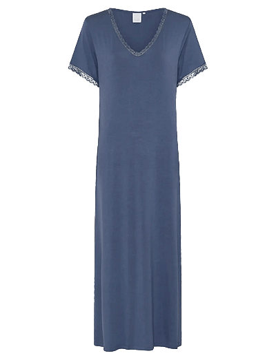 CCDK Copenhagen Jacqueline shortsleeved long Dress - Náttkjólar - WILD WIND / blue
