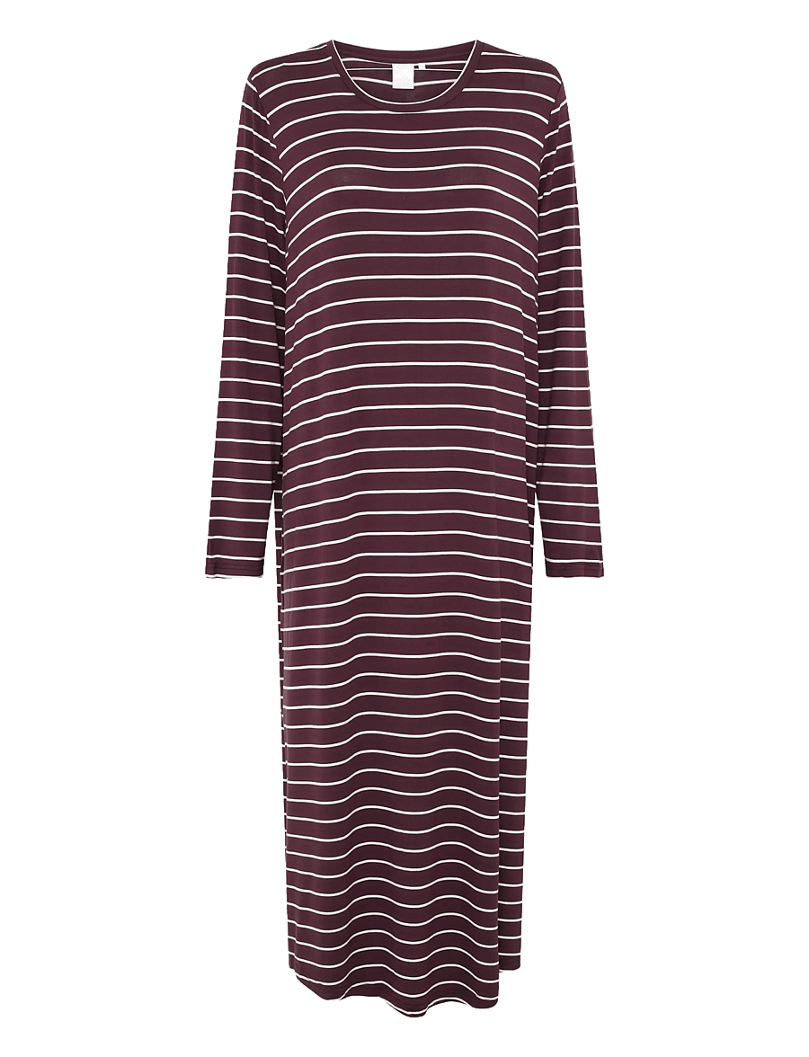 CCDK Copenhagen - Nicole Longsleeved Long Dress - Öösärgid - fudge stripe - 1