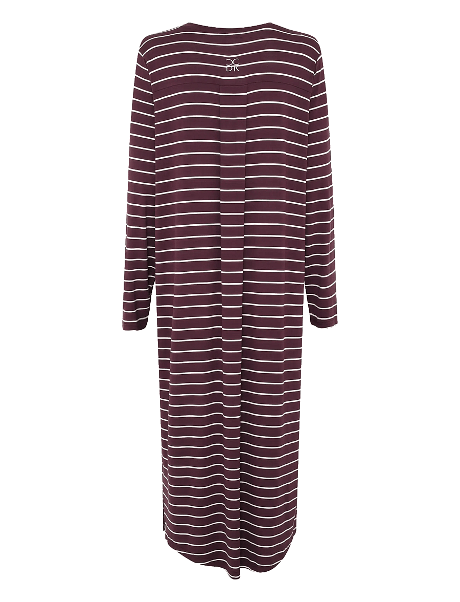 CCDK Copenhagen - Nicole Longsleeved Long Dress - Öösärgid - fudge stripe - 2