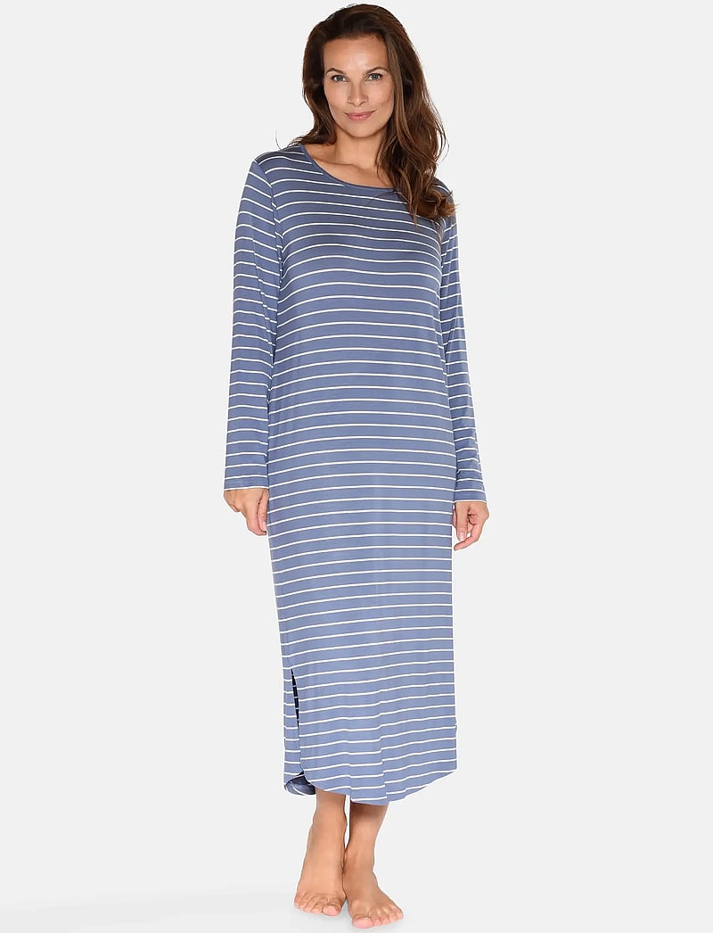 CCDK Copenhagen - Nicole Longsleeved Long Dress - nachthemden - wild wind stripe - 0