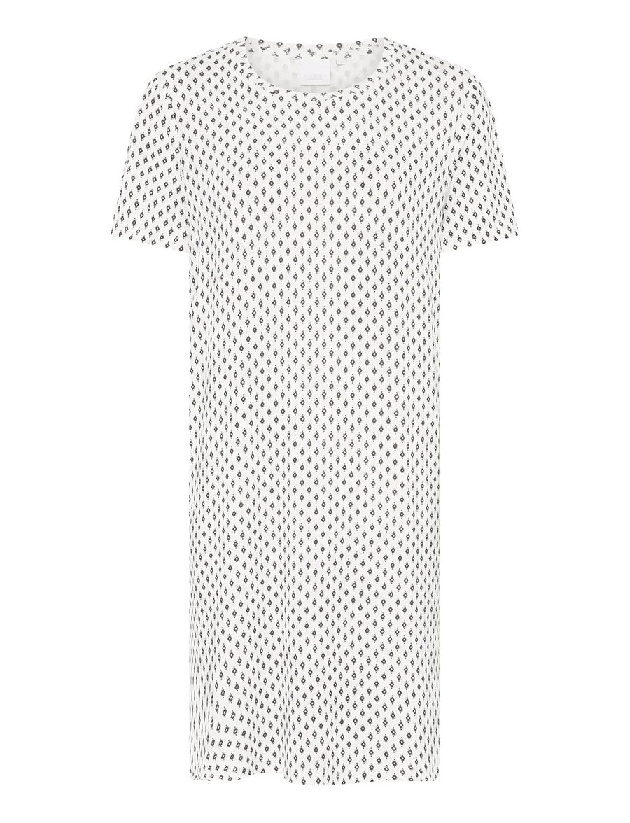 CCDK Copenhagen - Nicole shortsleeved Dress - natkjoler - snow white aop - 1