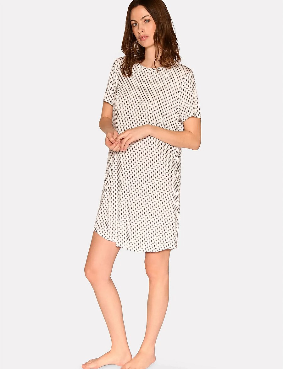 CCDK Copenhagen - Nicole shortsleeved Dress - natkjoler - snow white aop - 0
