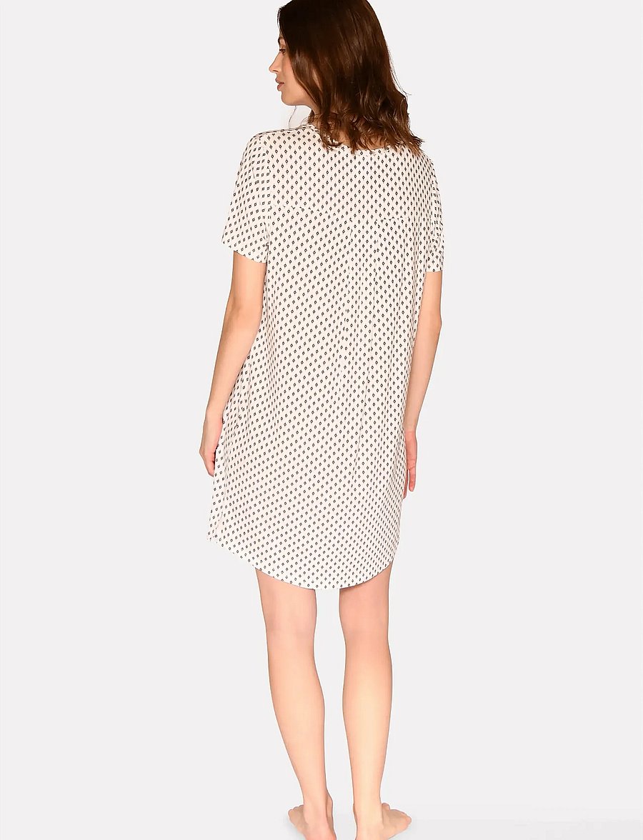 CCDK Copenhagen - Nicole shortsleeved Dress - natkjoler - snow white aop - 3
