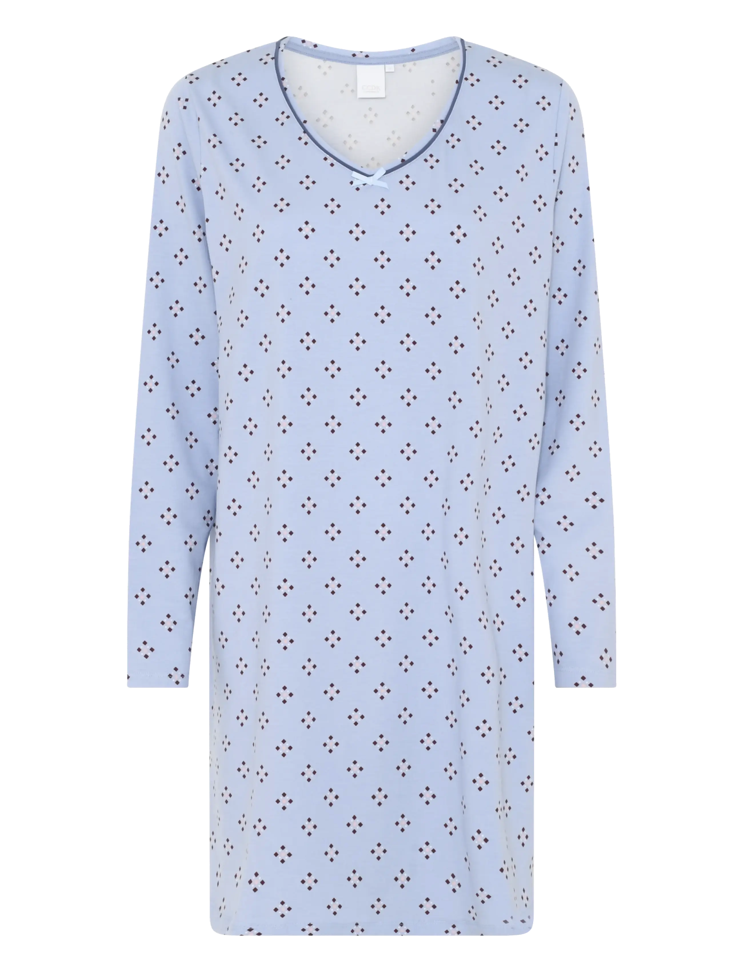 CCDK Copenhagen Nicole longsleeved V-neck Dress - Natkjoler - EVENTIDE AOP / blue