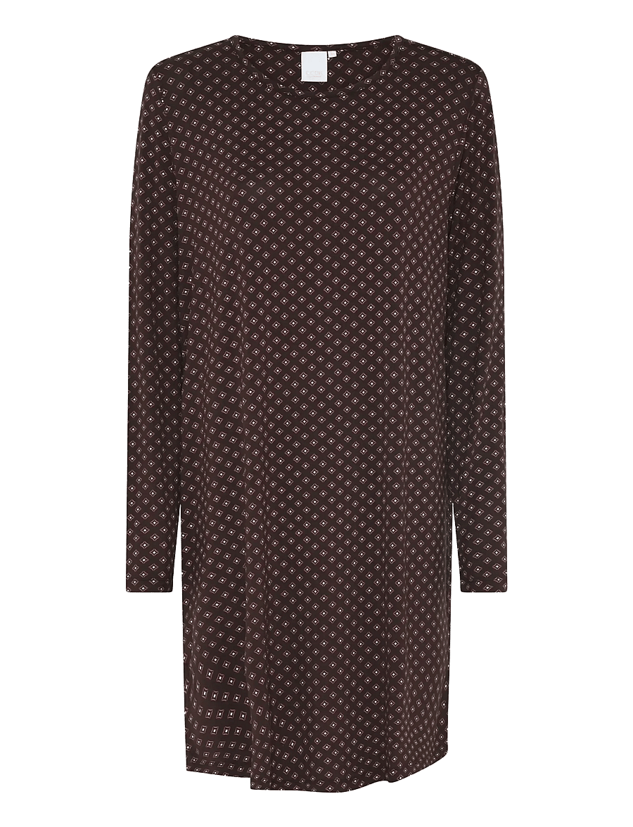 CCDK Copenhagen - Nicole longsleeved Dress - nachthemden - seal brown aop - 1