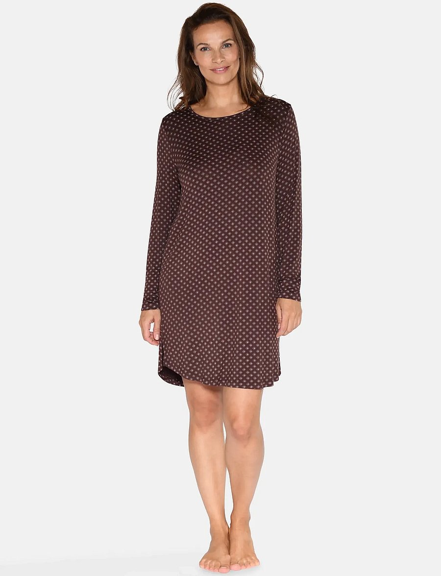 CCDK Copenhagen - Nicole longsleeved Dress - nachthemden - seal brown aop - 0
