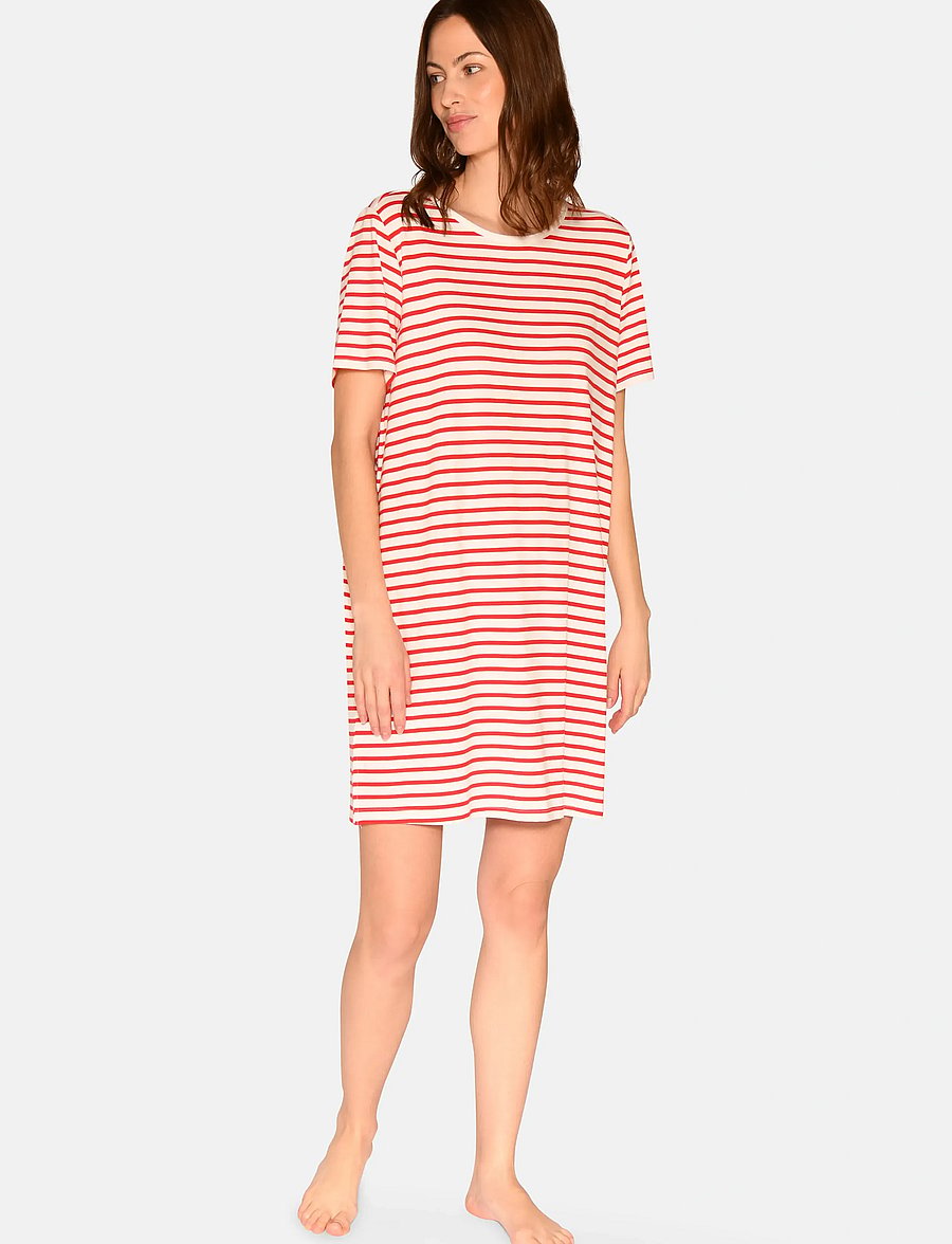 CCDK Copenhagen - Bea shortsleeved Dress - nightdresses - bittersweet stripe - 0