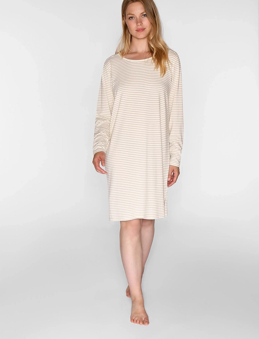 CCDK Copenhagen - Bea longsleeved Dress - nightdresses - cement stripe - 0