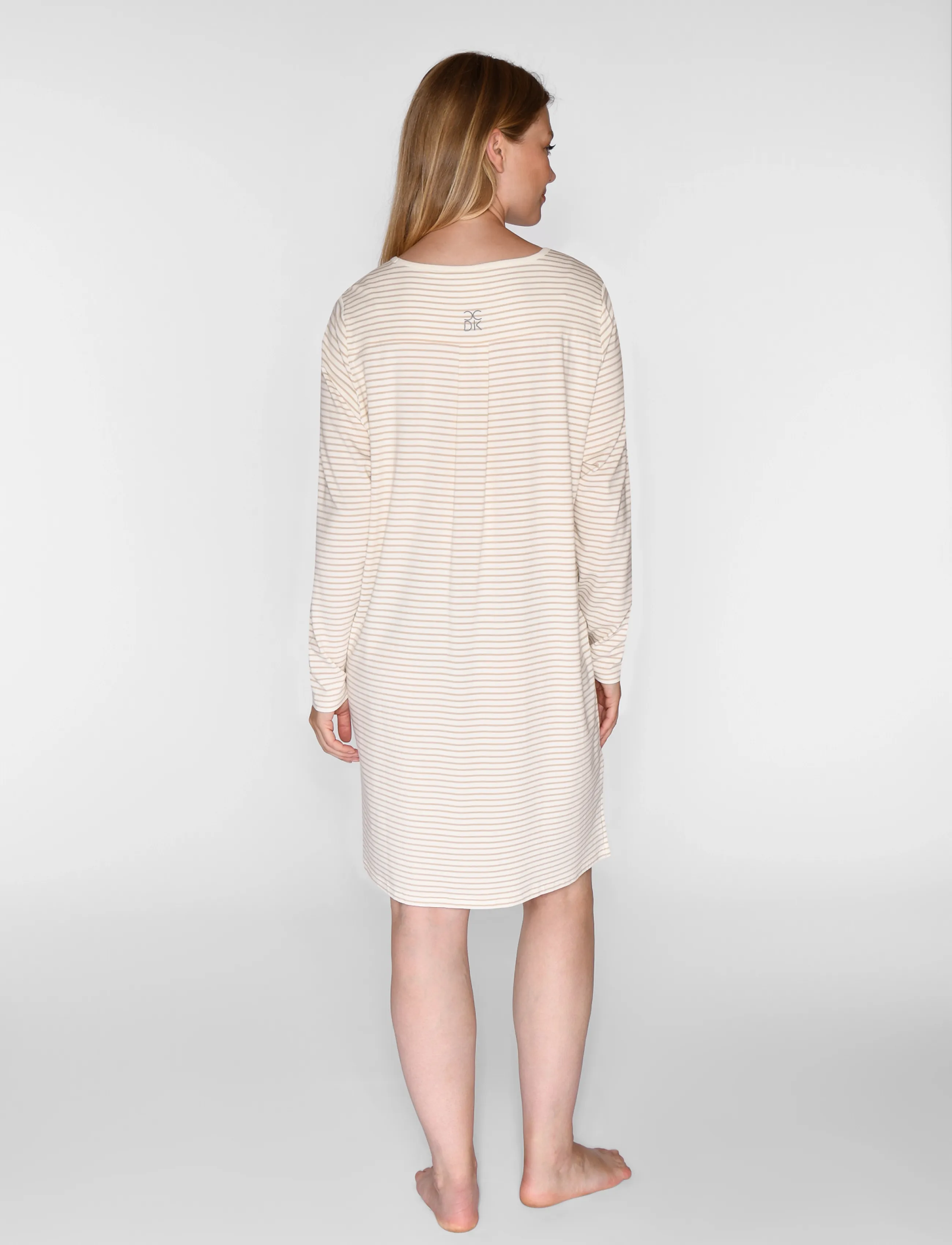 CCDK Copenhagen - Bea longsleeved Dress - nightdresses - cement stripe - 3