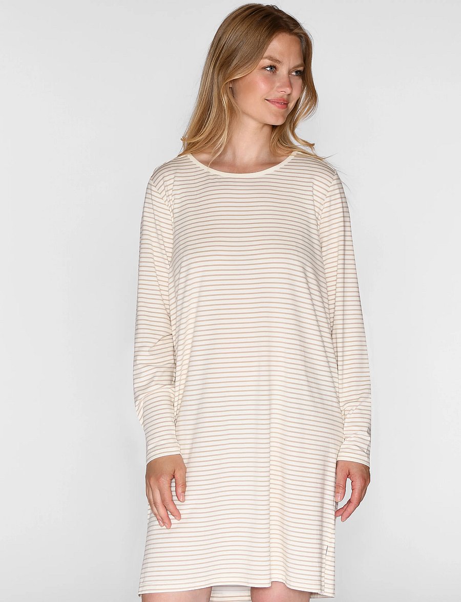 CCDK Copenhagen - Bea longsleeved Dress - nightdresses - cement stripe - 4