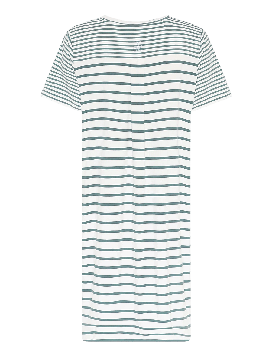 CCDK Copenhagen - Bea shortsleeved Dress - nattlinnen - sagebrush green stripe - 2