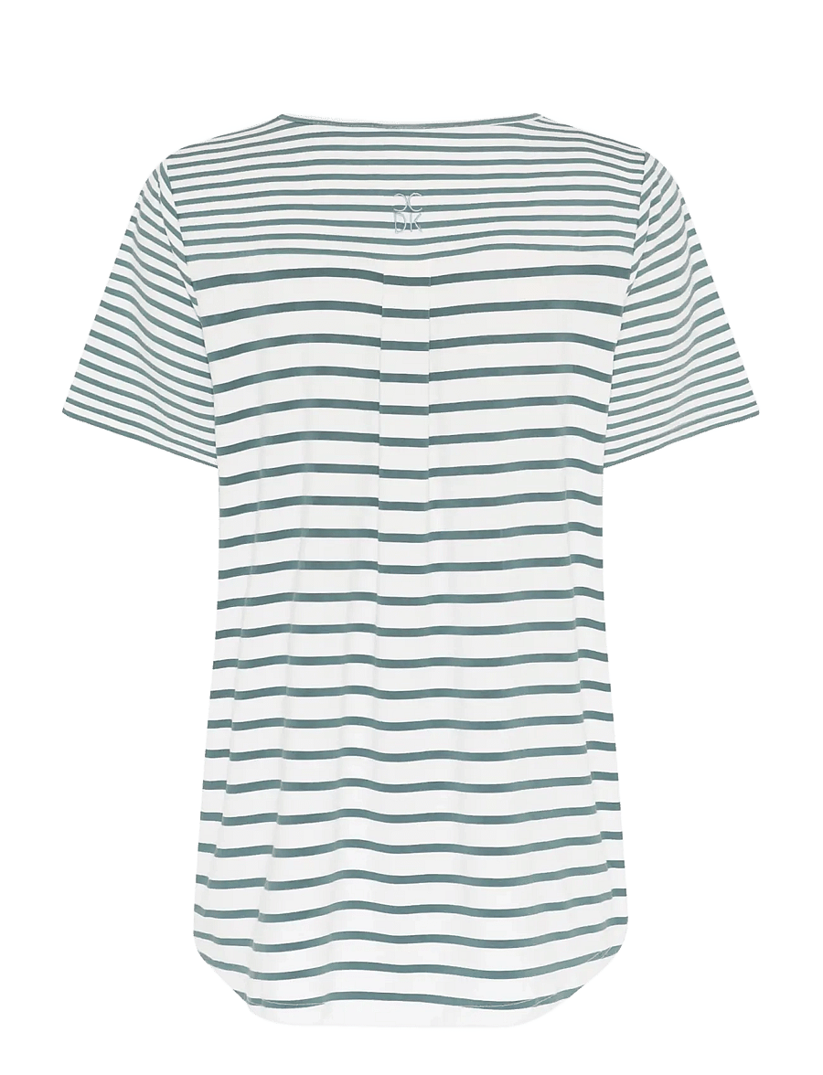 CCDK Copenhagen - Bea shortsleeved T-shirt - oberteile - sagebrush green stripe - 2