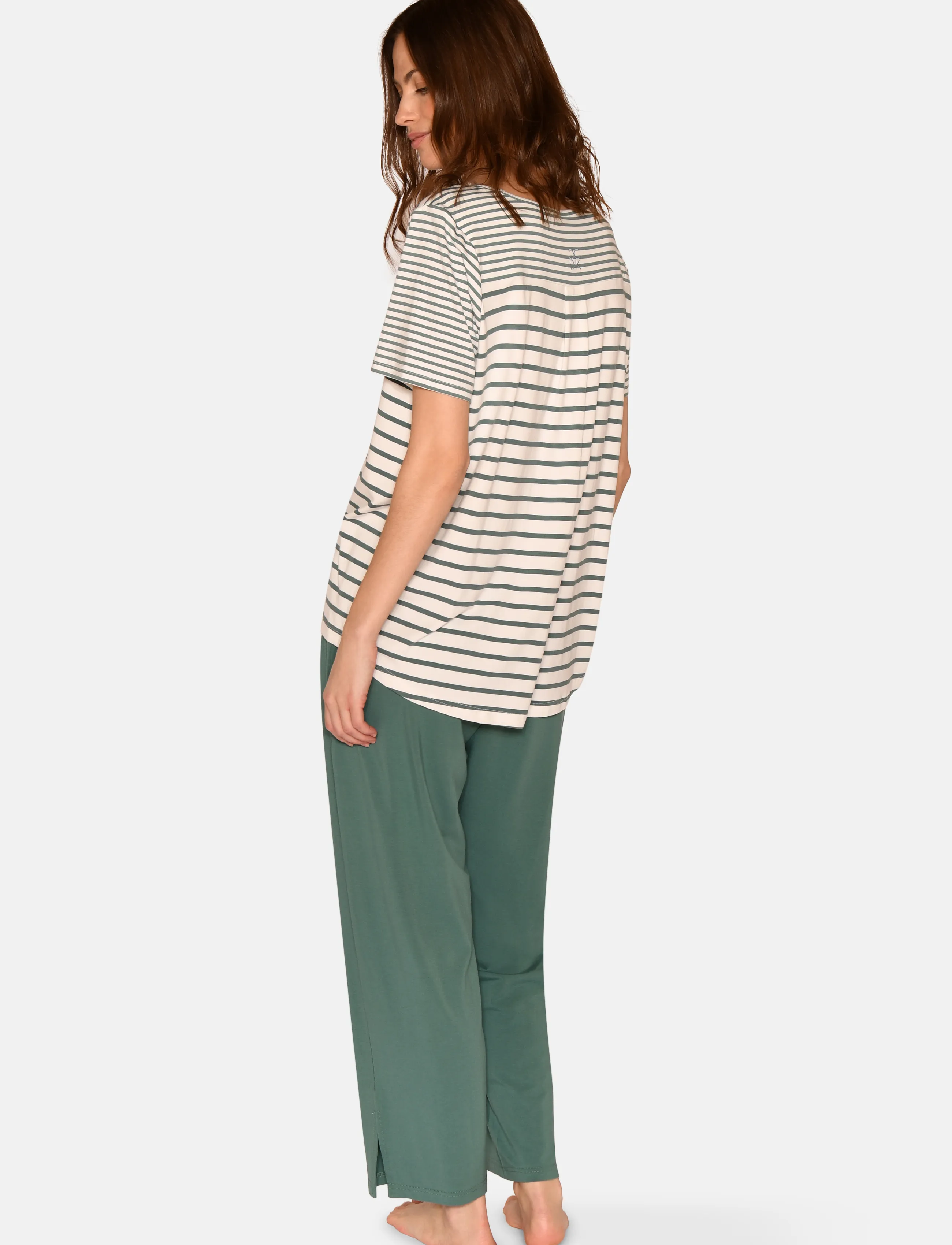 CCDK Copenhagen - Bea shortsleeved T-shirt - tops - sagebrush green stripe - 3