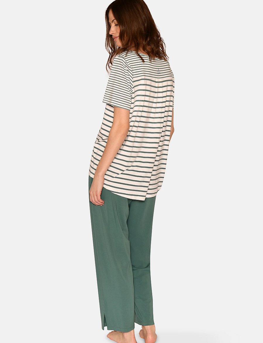 CCDK Copenhagen - Bea shortsleeved T-shirt - oberteile - sagebrush green stripe - 3