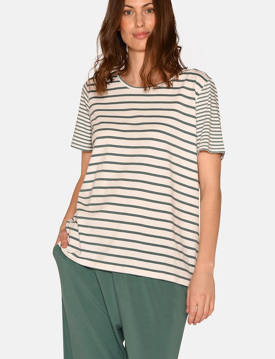 CCDK Copenhagen - Bea shortsleeved T-shirt - oberteile - sagebrush green stripe - 4