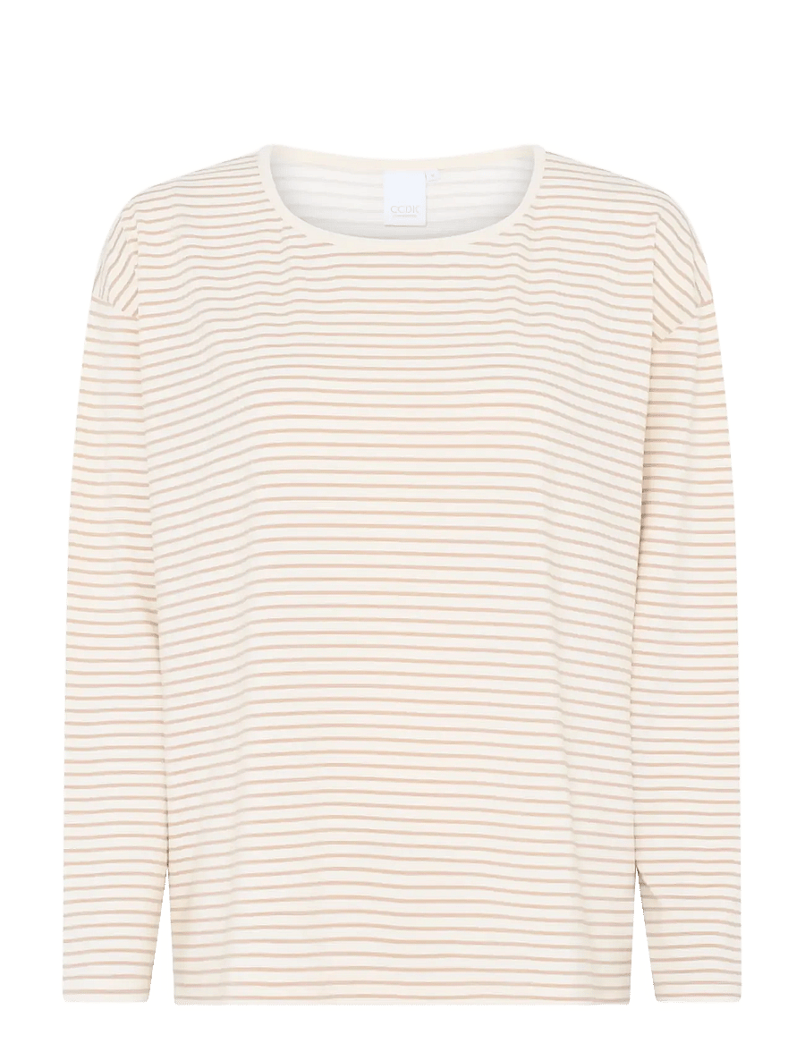 CCDK Copenhagen - Britt Longsleeved T-shirt - tops - cement stripe - 1