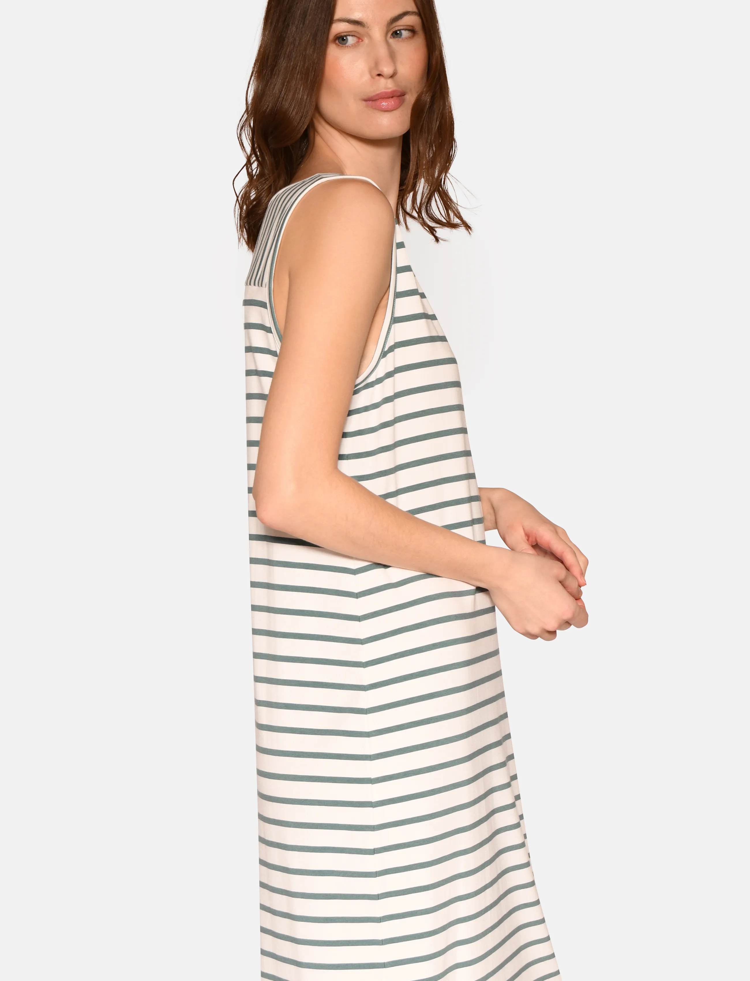 CCDK Copenhagen - Anna Strap Dress - sagebrush green stripe - 4