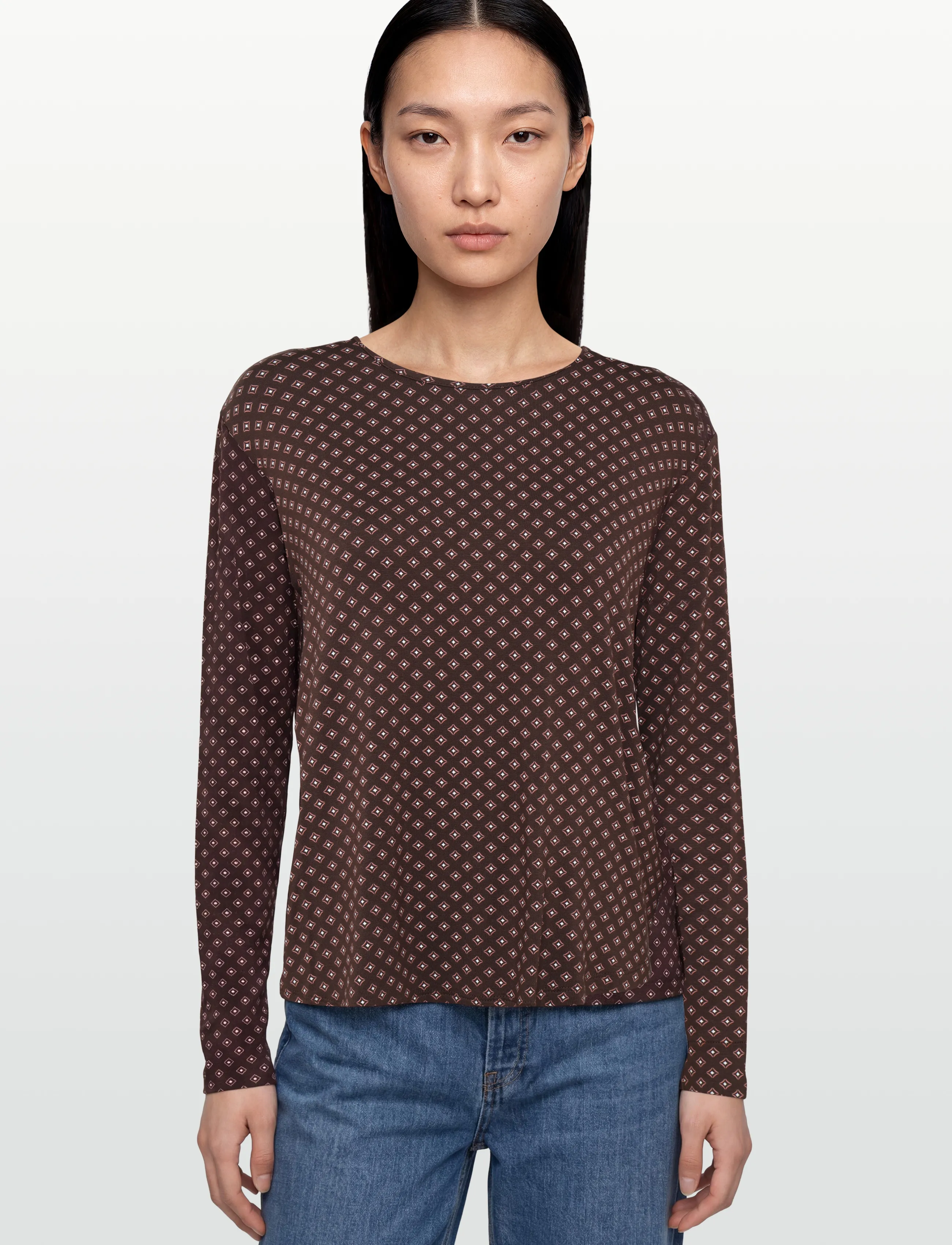 CCDK Copenhagen - Nisha Longsleeved T-shirt - laveste priser - seal brown aop - 3