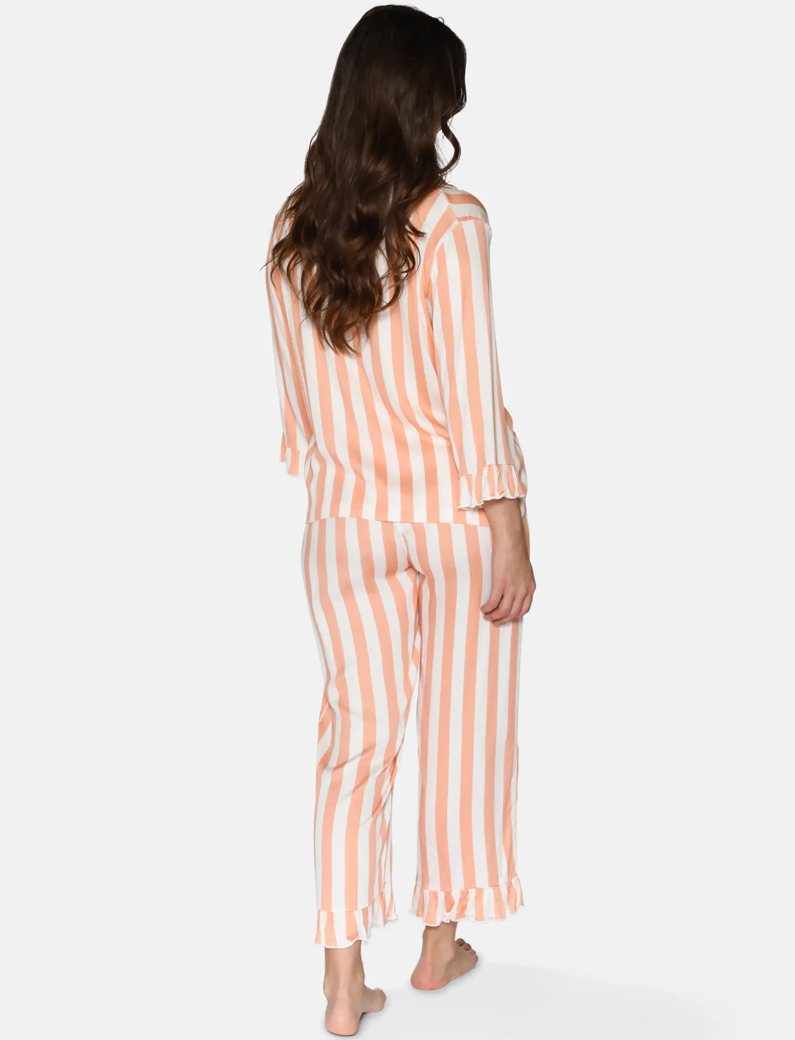 CCDK Copenhagen - Saga Crop Pants - naised - coral sands stripe - 4