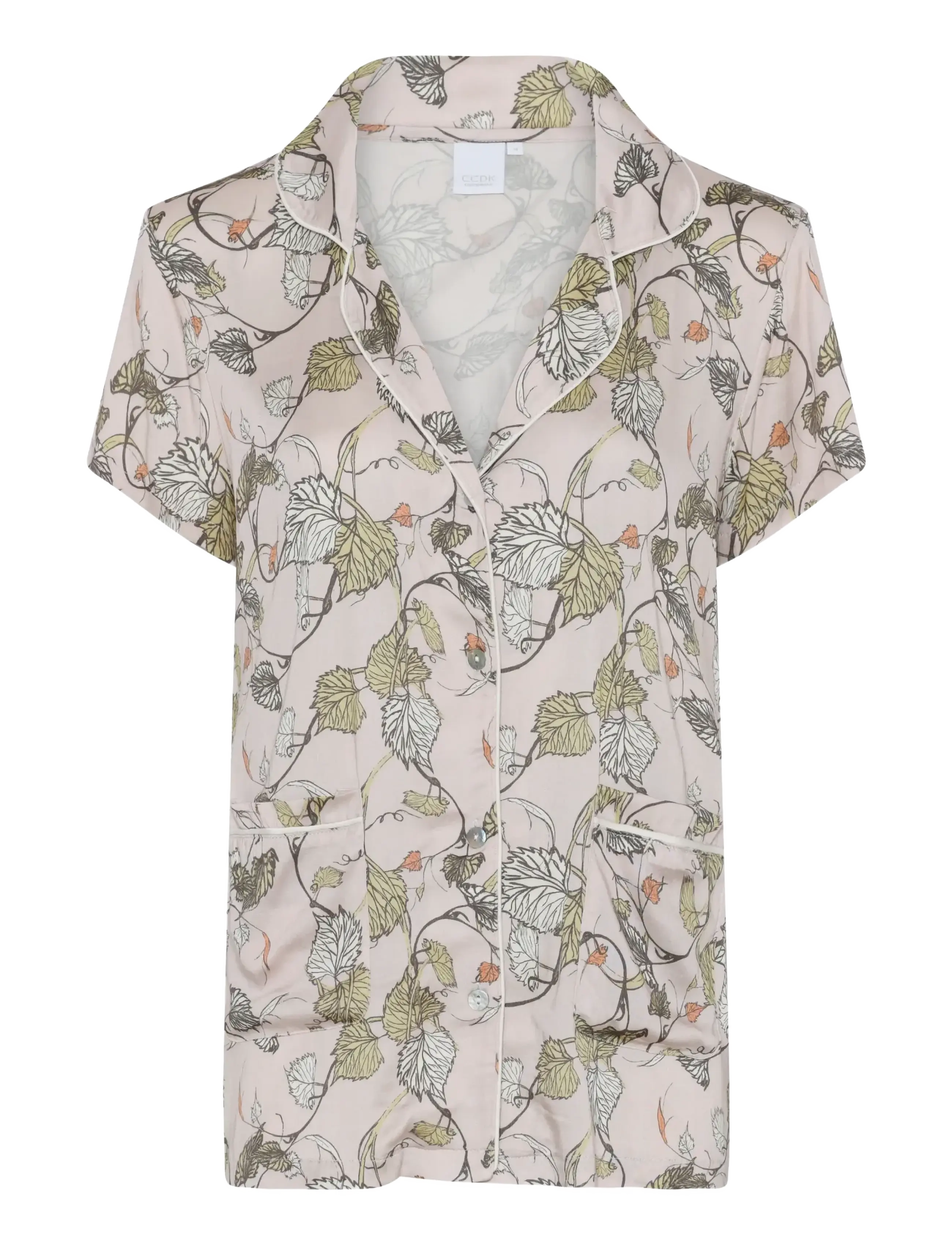 CCDK Copenhagen Josephine shortsleeved Shirt - Undertøj - CRYSTAL GRAY AOP / multi