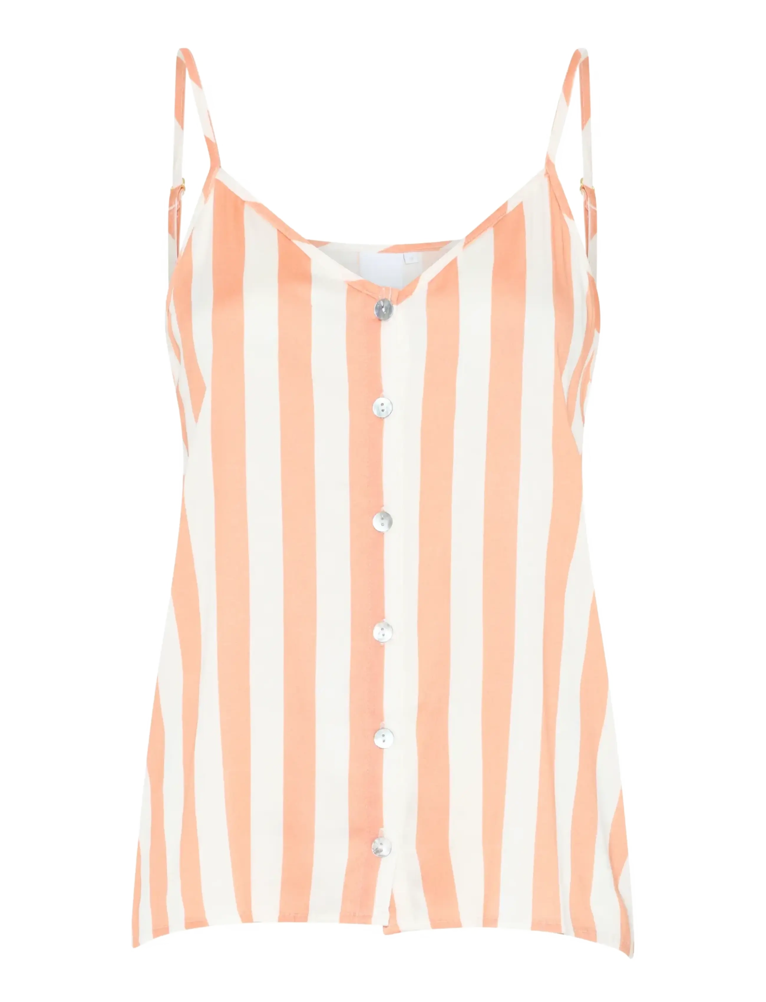 CCDK Copenhagen Janet Chemise Top - Topit - CORAL SANDS STRIPE / coral